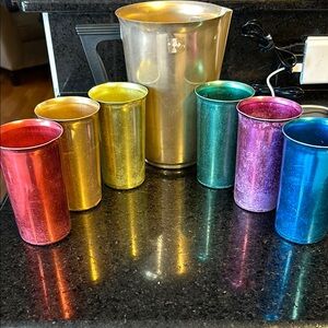 Vintage Rainbow Aluminum Drinkware Set